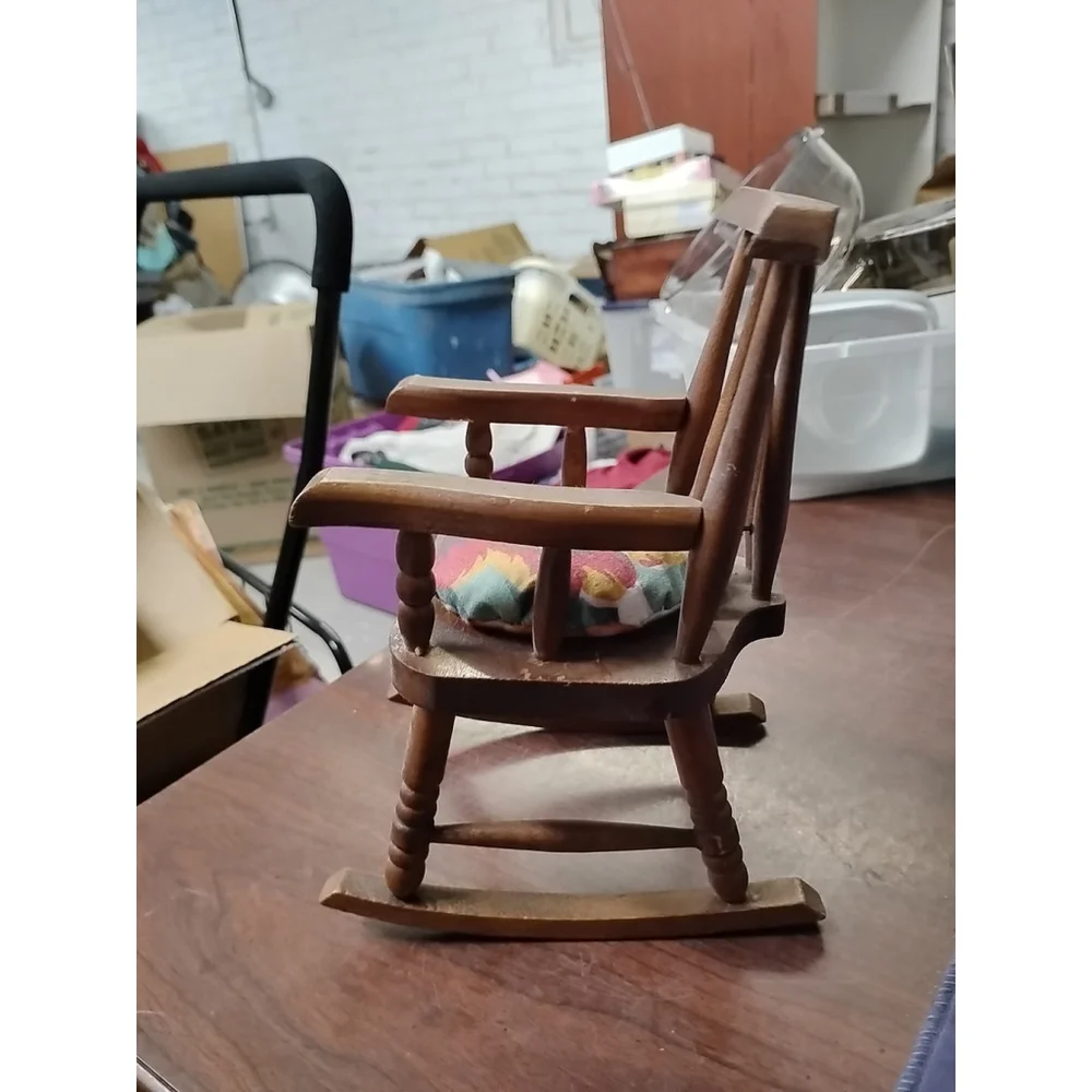 Vintage Wooden Doll Rocking Chair 7.75”‎